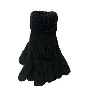 Sonoma Black Ladies Furry Gloves NWT